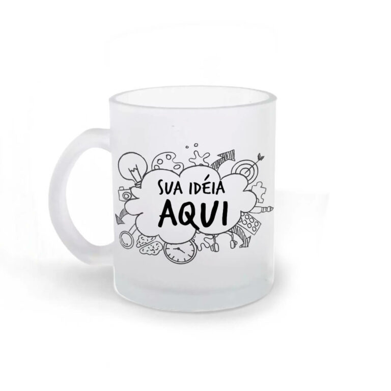 Caneca De Vidro Jateado Personalizada