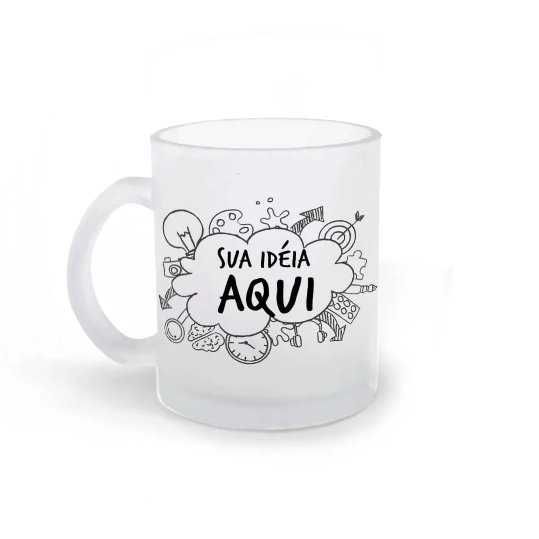 Caneca De Vidro Jateado Personalizada