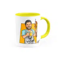 Canecatura – Caricaturas em Caneca Personalizada Alça e Interior Amarela - Canecas 24 Horas