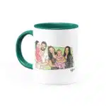 Canecatura – Caricaturas em Caneca Personalizada Alça e Interior Verde Escuro - Canecas 24 Horas