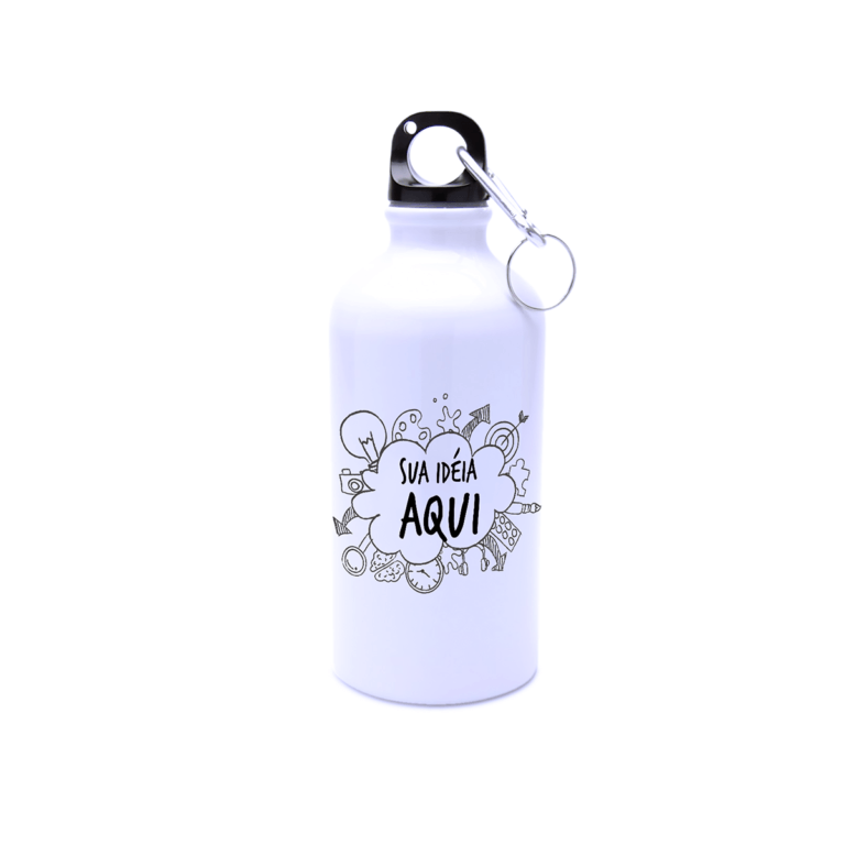 Garrafa Squeeze De Alumínio Branca Personalizada - 500Ml