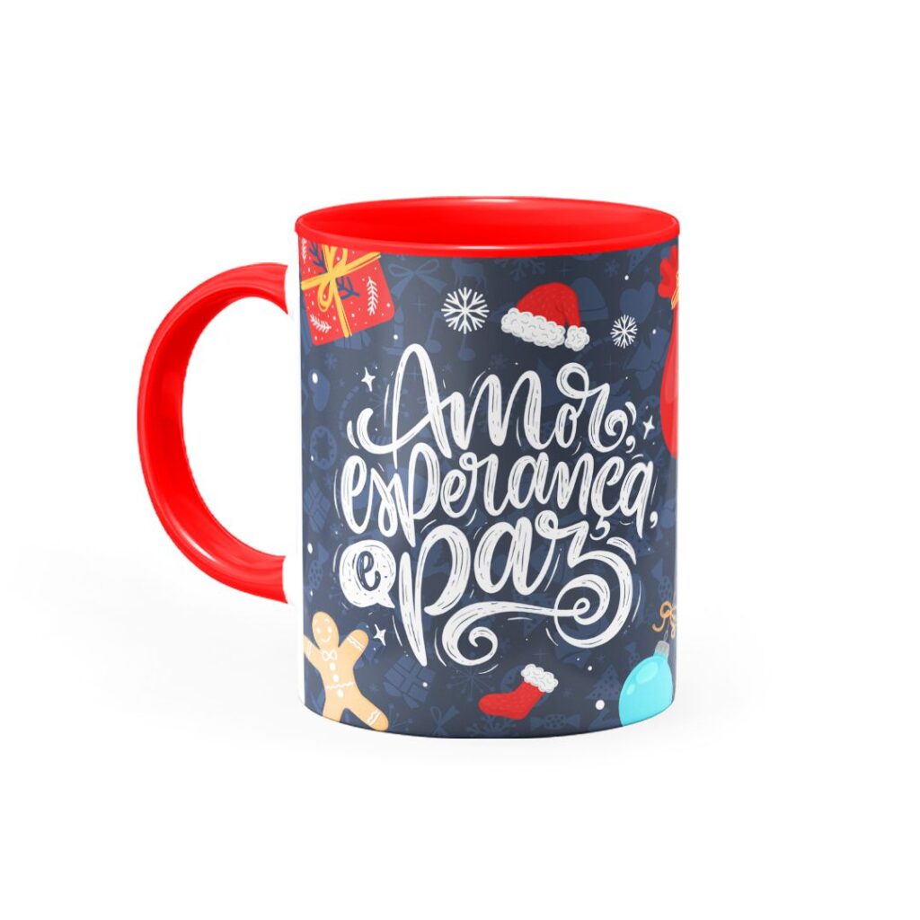 Caneca Amor Esperança e Paz - Canecas 24 Horas