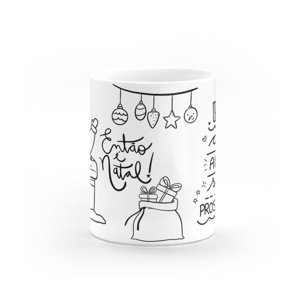 Caneca para Colorir Paz Amor Alegria Saúde Prosperidade - Canecas 24 Horas