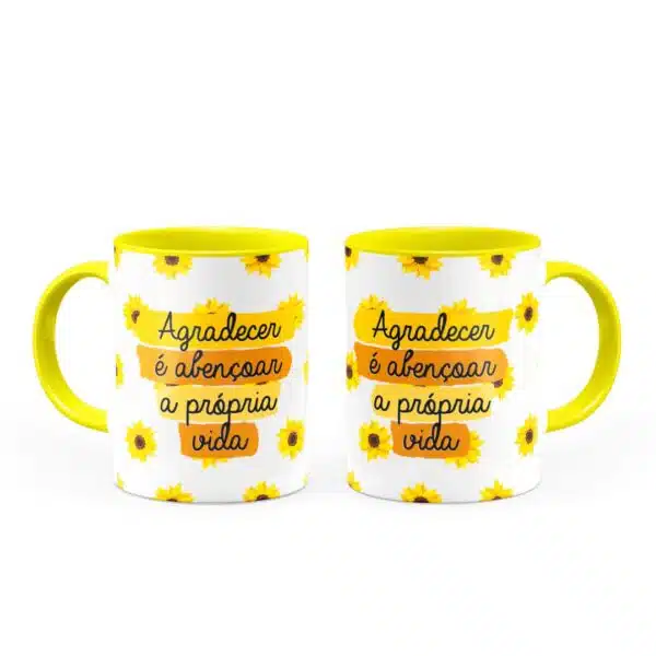 Caneca Agradecer É Abençoar A Própria Vida - Canecas 24 Horas