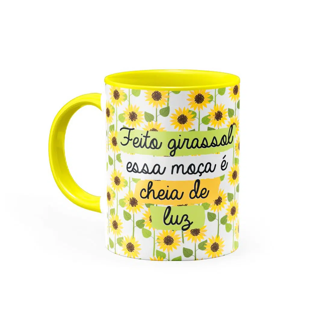 Caneca Feito Girassol Essa Moça É Cheia De Luz - Canecas 24 Horas