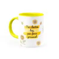 Caneca por dentro Luz e por fora Girassol - Canecas 24 Horas