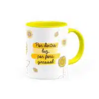 Caneca por dentro Luz e por fora Girassol - Canecas 24 Horas