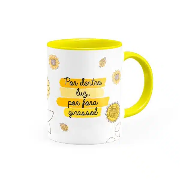 Caneca Por Dentro Luz E Por Fora Girassol - Canecas 24 Horas