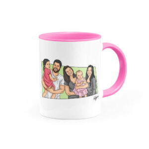 Canecatura - Caricaturas em Caneca Personalizada Alça e Interior Rosa