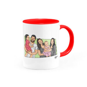 Canecatura - Caricaturas em Caneca Personalizada Alça e Interior Vermelha