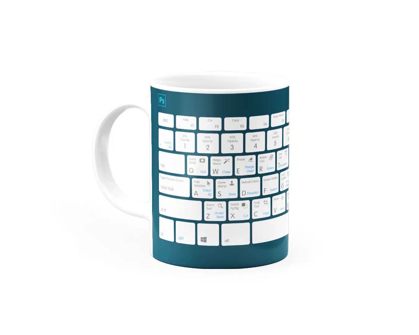 Caneca Designer Gráfico - Atalhos do Photoshop