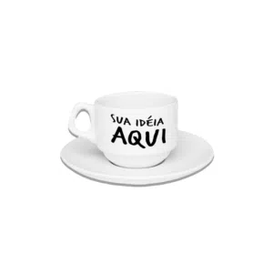 Xícara com Pires Personalizada - 180ml - Canecas 24 Horas