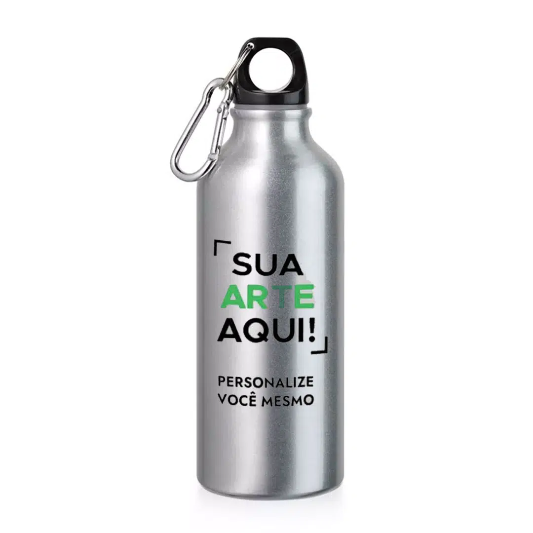 Garrafa Squeeze Aluminio Prata 500Ml Canecas 24 Horas 01