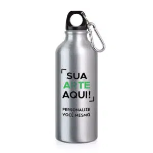 Garrafa Squeeze de Alumínio Prata Personalizada - 500ml