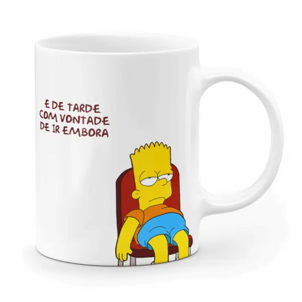 Caneca Minimalista De Manhã Eu Trabalho Com Sono E De Tarde Com Vontade De Ir Embora - Imagem 2
