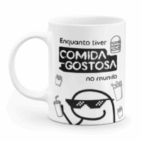 Caneca Flork - comida gostosa vs barriga chapada