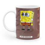 Caneca Páscoa Bob Esponja - eu sem chocolate e eu com chocolate
