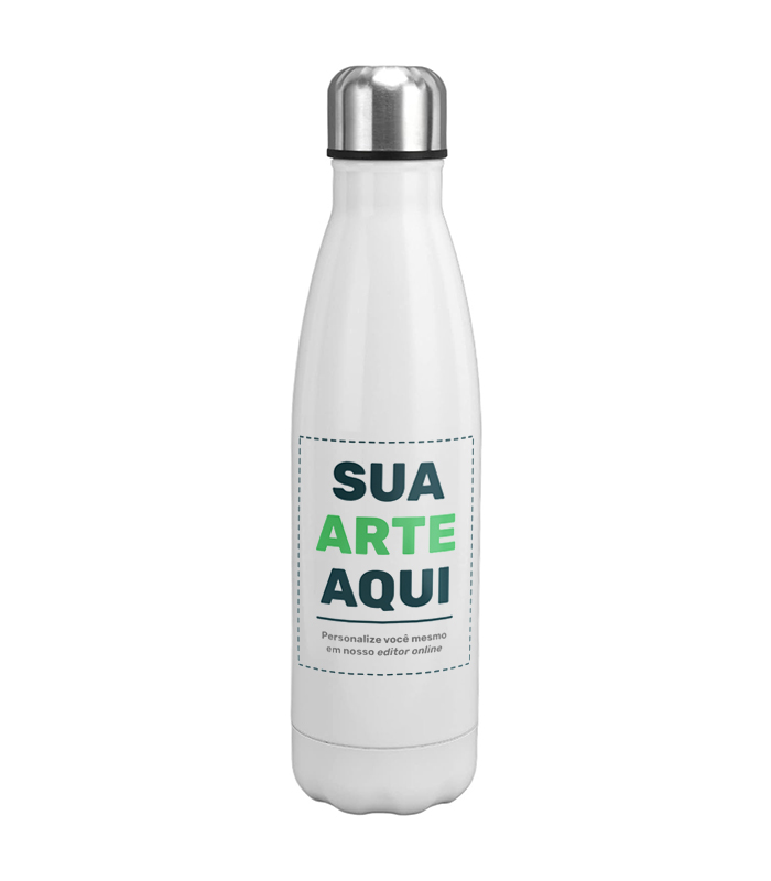 Garrafa térmica tipo squeeze personalizada em inox 450 ml - FBGP