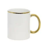Caneca borda e alça dourada