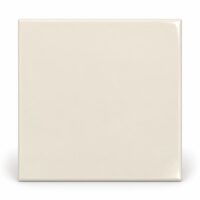 Azulejo ceramico branco de 15 por 15 cm com acabamento brilhante, visto de frente
