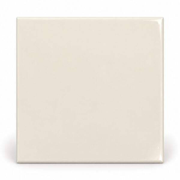 Azulejo Ceramico Branco De 15 Por 15 Cm Com Acabamento Brilhante, Visto De Frente