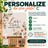 Informacoes da personalizacao do azulejo: imagem, texto, criacao e cor do suporte