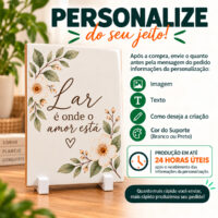 Informacoes da personalizacao do azulejo: imagem, texto, criacao e cor do suporte