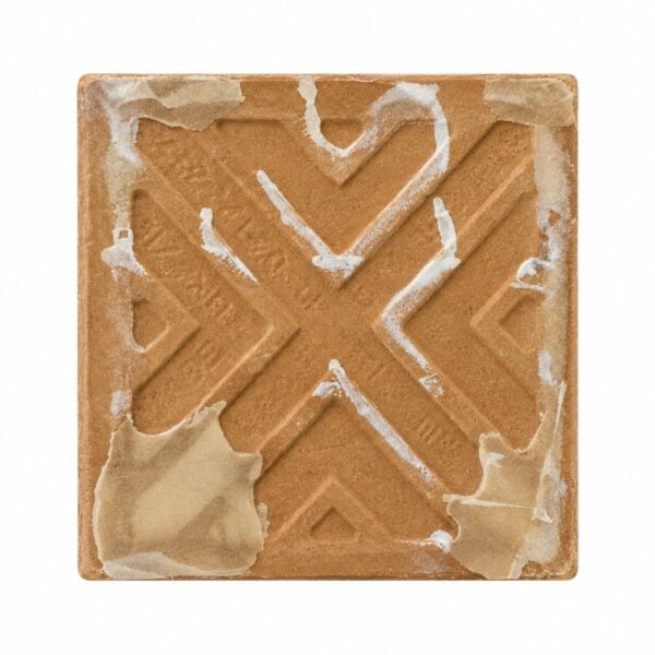 Verso Do Azulejo Ceramico De 7,5 Cm, Com Ranhuras Em Relevo
