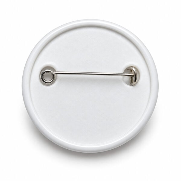 Verso Branco De Plástico Do Botton Personalizado De 3,2 Cm Com Alfinete