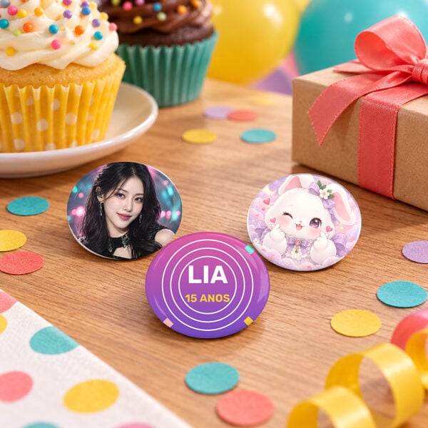 Bottons Personalizados De 3,2 Cm Com Artes Variadas Para Festa E Data Comemorativa