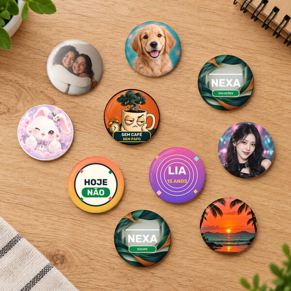 Seleção De Bottons Personalizados De 3,2 Cm Com Foto, Empresa, Pet, Humor E Ilustrações