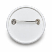 Verso branco de plástico do botton personalizado de 5,8 cm com alfinete