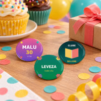 Bottons personalizados de 5,8 cm com artes variadas para festa e data comemorativa
