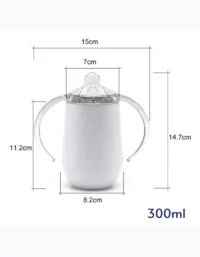 Copo Térmico de Transição Personalizado em aço inox branco com alça dupla e bico antivazamento