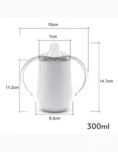 Copo Térmico de Transição Personalizado em aço inox branco com alça dupla e bico antivazamento