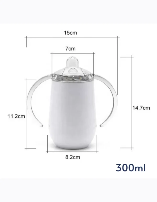 Copo Térmico De Transição Personalizado Em Aço Inox Branco Com Alça Dupla E Bico Antivazamento