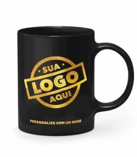 Caneca Preta Personalizada Com Logo