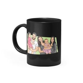 Canecatura - Caricaturas Em Caneca Preta Personalizada - Canecas 24 Horas