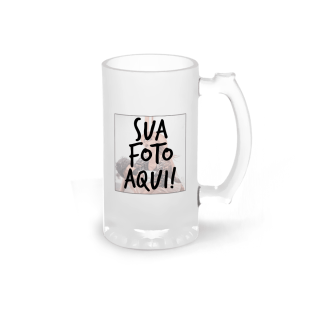 Caneca De Chopp De Vidro Personalizada Com Foto
