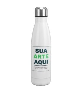 Garrafa Térmica Inox Branca Personalizada 450Ml
